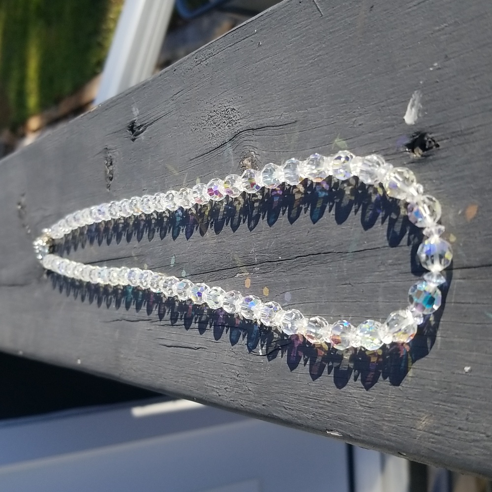 Vintage Iridescent Glass Bead Necklace